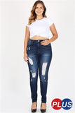 High Waist Ripped Skinny Jeans - 3XL Left