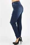 High Waist Ripped Skinny Jeans - 1XL & 3XL Left