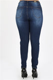 High Waist Ripped Skinny Jeans - 1XL & 3XL Left