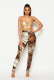 High Waisted Animal Print Pants - Small & Large Left