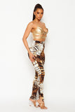 High Waisted Animal Print Pants - Small & Large Left