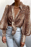 Snakeskin Knotted Blouse