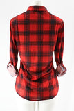Red and Black Plaid Button Down
