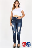 High Waist Ripped Skinny Jeans - 1XL & 3XL Left