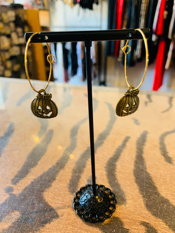 Brass Pumpkin Earrings