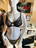 Lace Embroidery Criss Cross Bralette Set