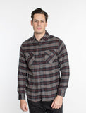 Men's Black & Charcoal Flannel Button Down