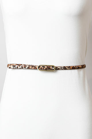 Suede Black or Leopard Print Skinny Belt
