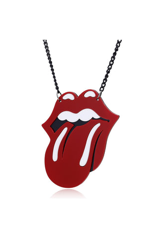 Tongue Out Pendant Necklace