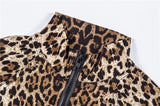 Leopard Print Zipper Front Bodysuit