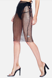 High Waisted Fishnet & Sequin Skirt